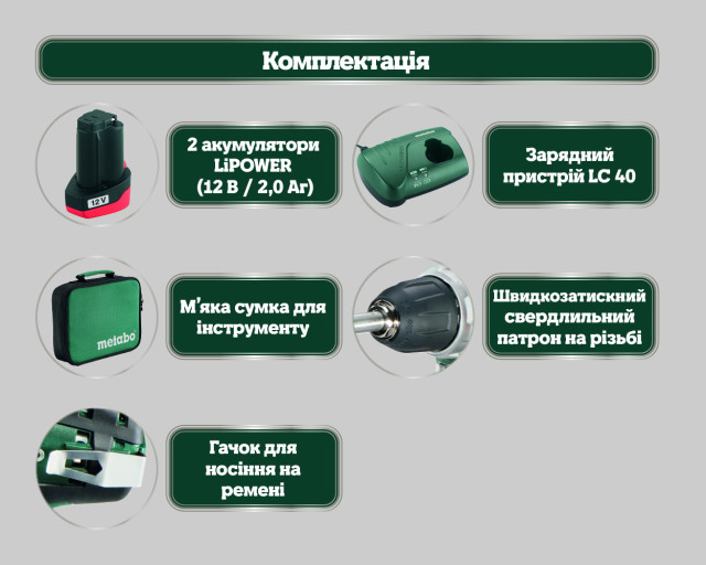 Акумуляторний дриль-шуруповерт Metabo PowerMaxx BS (600079550)