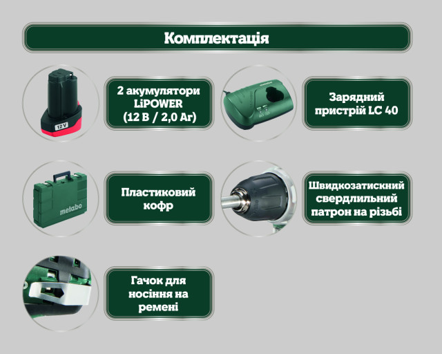Аккумуляторная дрель-шуруповерт Metabo PowerMaxx BS Basic (600080500)