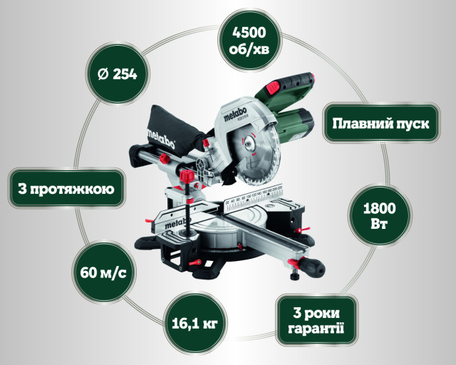 Торцювальна пила Metabo KGS 254 M (613254000)