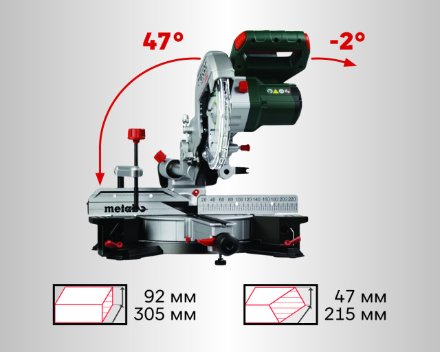 Аккумуляторная торцовочная пила Metabo KGS 18 LTX BL 254 (614254850)