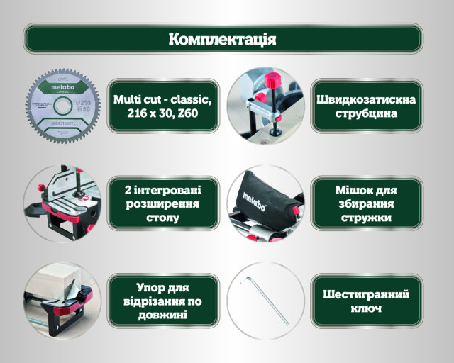 Торцювальна пила Metabo KGSВ 216 M (619261000)