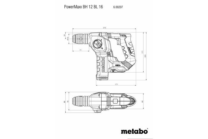 Аккумуляторный перфоратор Metabo PowerMaxx BH 12 BL 16 (600207860)