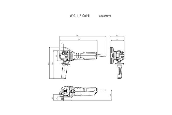 Угловая шлифмашина Metabo W 9-115 Quick (600371000)
