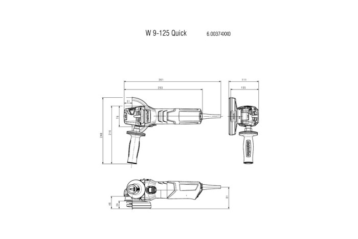 Угловая шлифмашина Metabo W 9-125 Quick (600374000)
