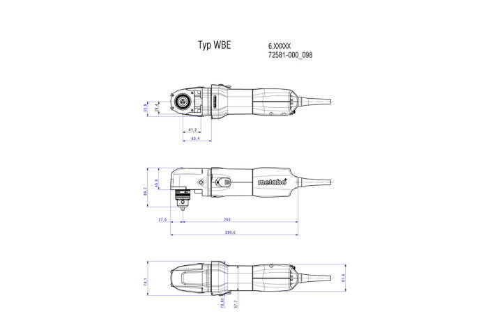 Угловая дрель Metabo WBE 700 (600512000)