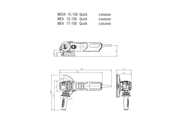 Угловая шлифмашина Metabo WE 17-150 Quick (601074000)