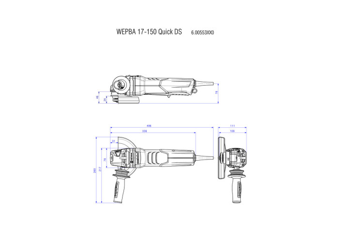 Кутова шліфувальна машина (болгарка) Metabo WEPBA 19-150 Q DS M-Brush (613117000)