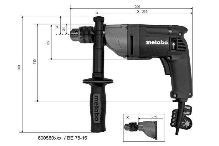Дрель Metabo BE 75-16 (600580000)