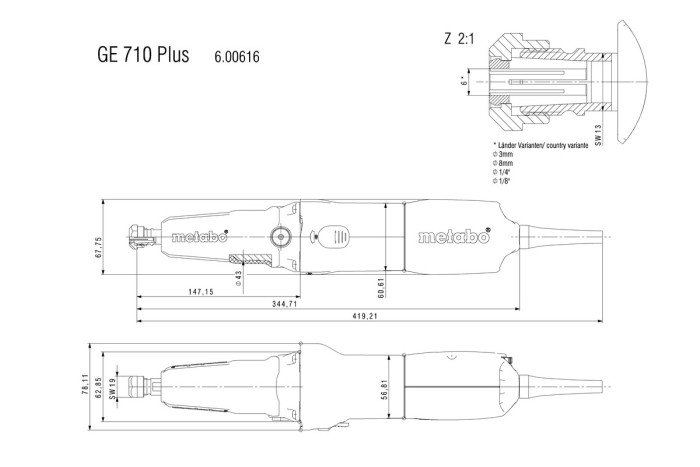 Прямошліфувальна машина Metabo GE 710 Plus (600616000)