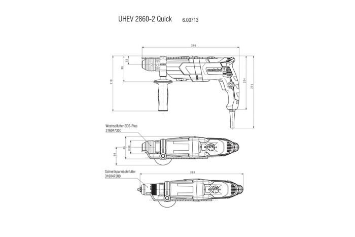 Мультиперфоратор Metabo UHEВ 2860-2 Quick Set (600713510)