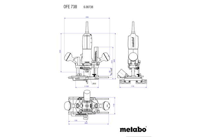 Фрезер Metabo OFE 738 (600738000)