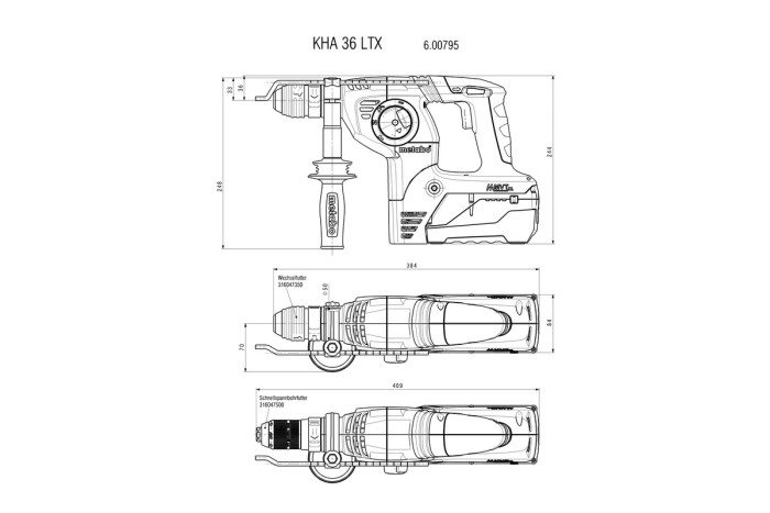Акумуляторний комбінований перфоратор Metabo KHA 36 LTX (600795650)