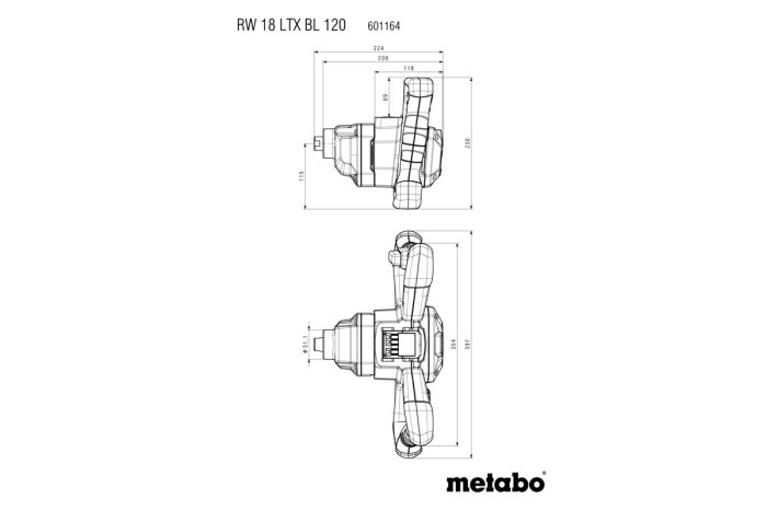 Аккумуляторный строительный миксер Metabo RW 18 LTX BL 120 (601164850)