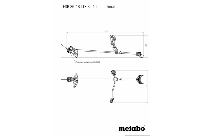Аккумуляторная мотокоса Metabo FSB 36-18 LTX BL 40 (601611850)