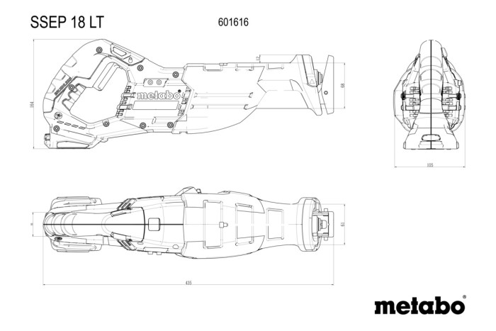 Акумуляторна шабельна пила Metabo SSEP 18 LT (601616840)