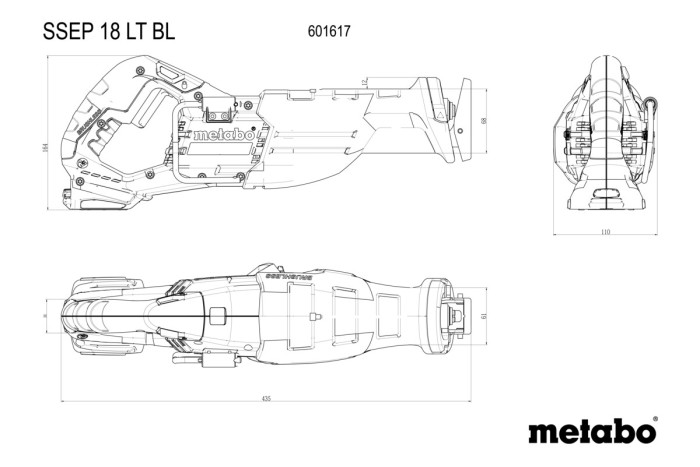Акумуляторна шабельна пила Metabo SSEP 18 LT BL (601617850)