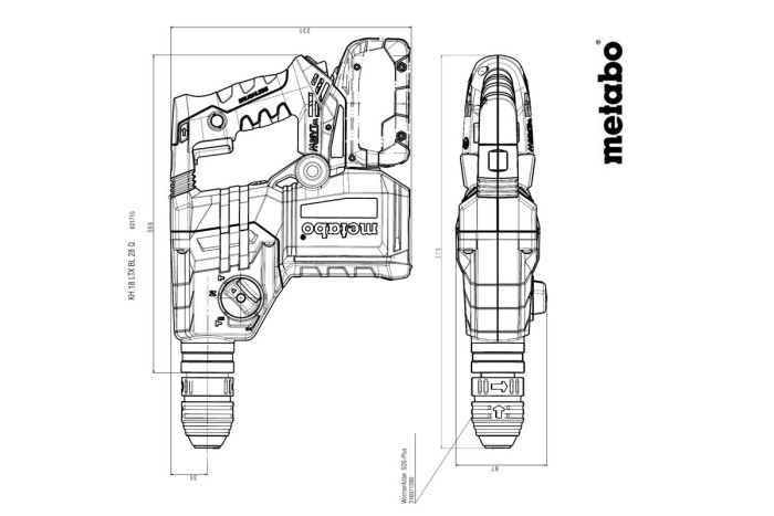 Аккумуляторный комбинированный перфоратор Metabo KH 18 LTX BL 28 Q Set ISA (601715900)