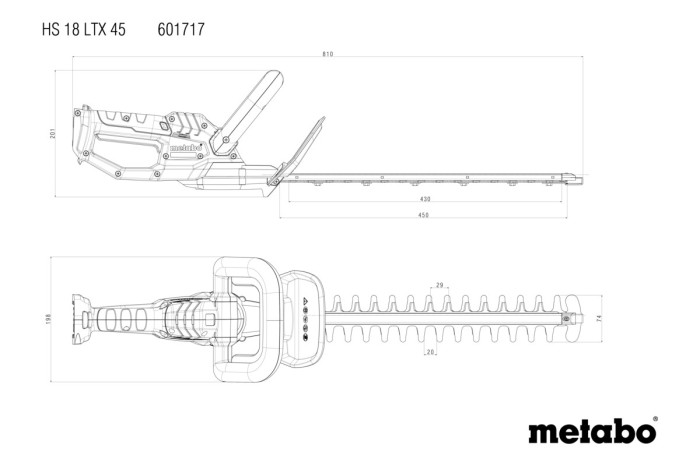Акумуляторний кущоріз Metabo HS 18 LTX 45 (601717850)