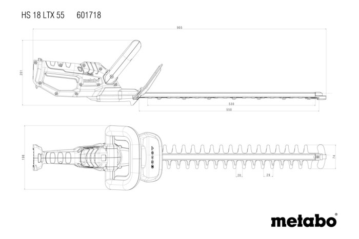 Аккумуляторный кусторез Metabo HS 18 LTX 55 (601718500)