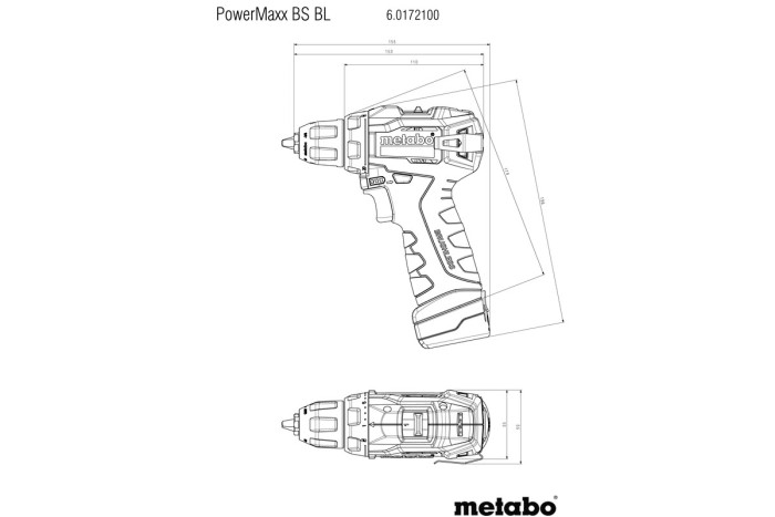 Аккумуляторная дрель-шуруповерт Metabo PowerMaxx BS BL (601721500)