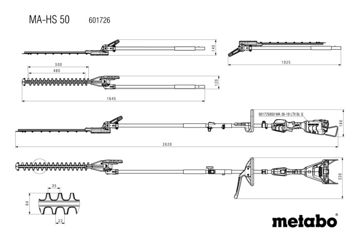 Насадка-кущоріз Metabo MA-HS 50 (601726850)