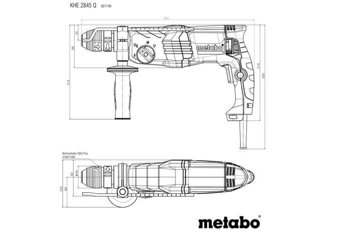 Комбінований перфоратор Metabo KHE 2845 Q (601740500)