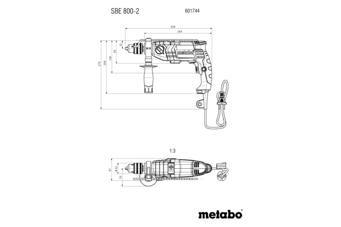 Ударная дрель Metabo SBE 800-2 (601744500)