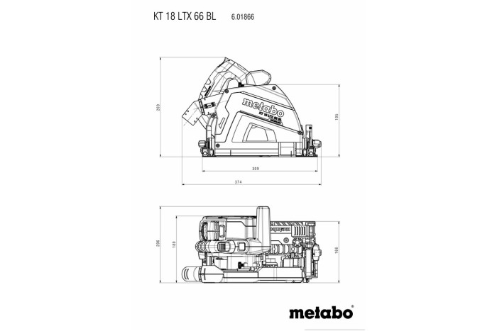 Аккумуляторная погружная циркулярная пилка Metabo KT 18 LTX 66 BL (601866840)