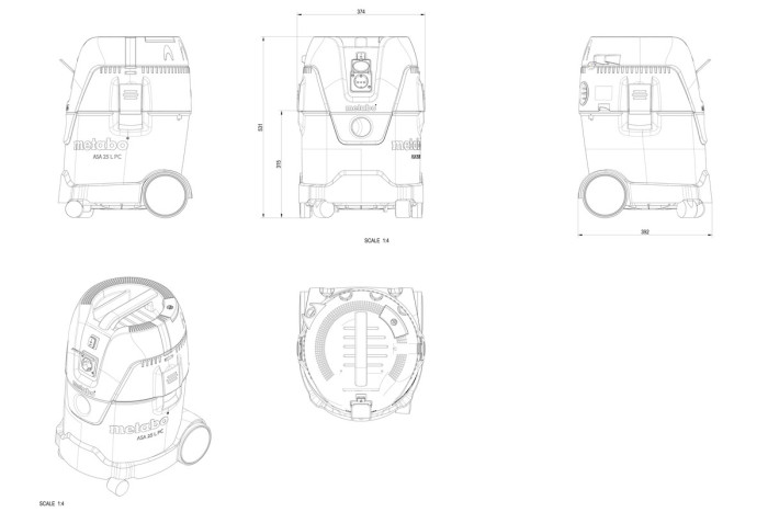 Универсальный пылесос Metabo ASA 25 L PC (602014000)