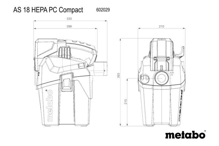 Акумуляторний пилосос Metabo AS 18 HEPA PC Compact (602029850)