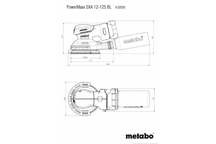 Аккумуляторная эксцентриковая шлифмашина Metabo PowerMaxx SXA 12-125 BL (602035840)