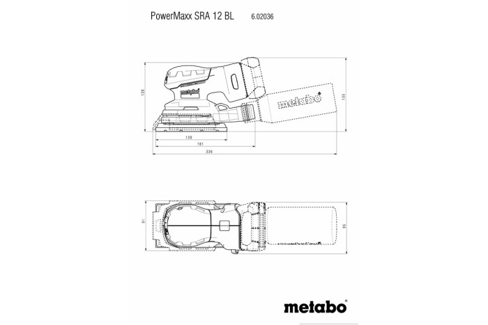Акумуляторна вібраційна шліфувальна машина Metabo PowerMaxx SRA 12 BL (602036840)