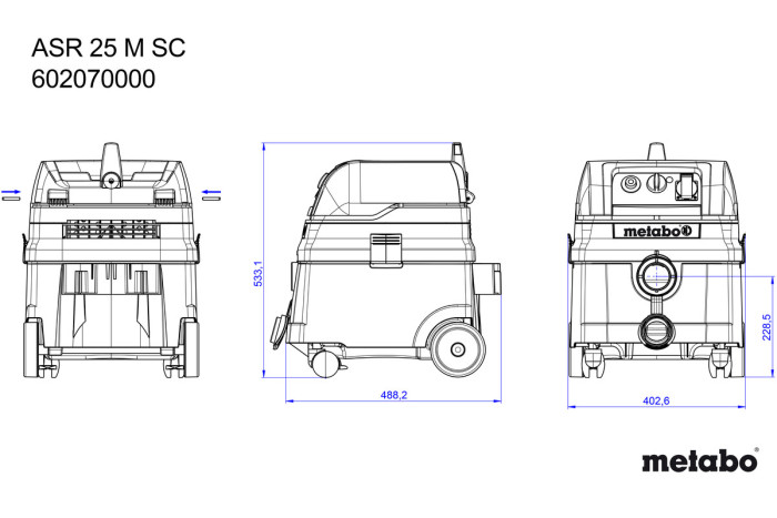 Універсальний пилосос Metabo ASR 25 M SC (602070000)