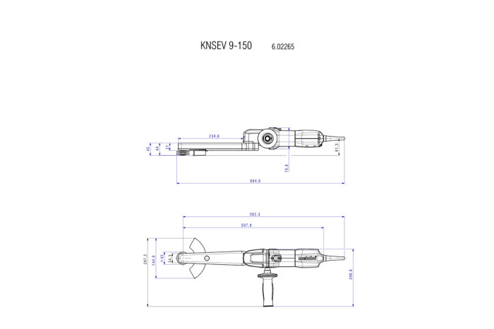 Шліфувальна машина для кутових зварних швів Metabo KNSE 9-150 Set (602265500)