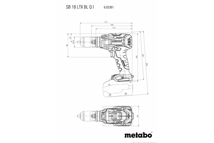 Аккумуляторная ударная дрель Metabo SB 18 LTX BL QI (602361660)