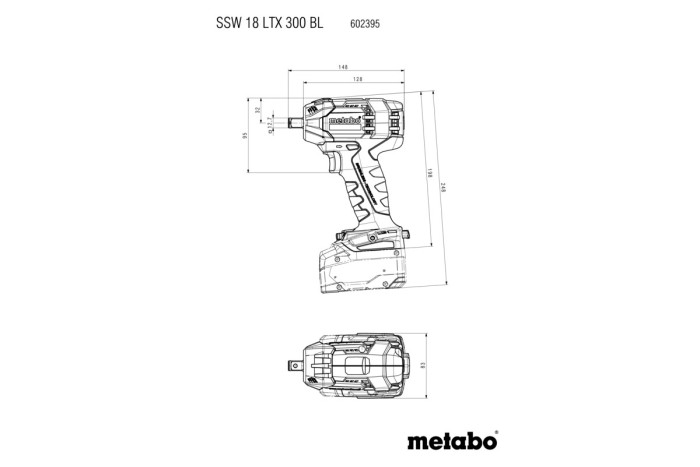 Акумуляторний ударний гайковерт Metabo SSW 18 LTX 300 BL (602395890)