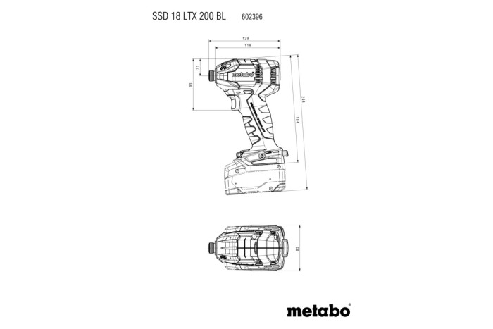 Акумуляторний ударний гайковерт Metabo SSD 18 LTX 200 BL (602396840)