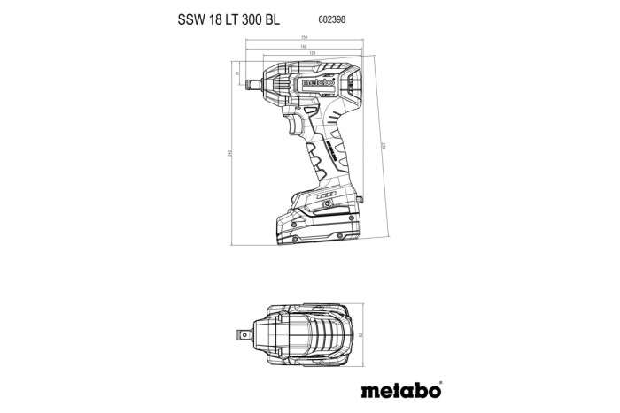 Акумуляторний ударний гайковерт Metabo SSW 18 LT 300 BL (602398850)