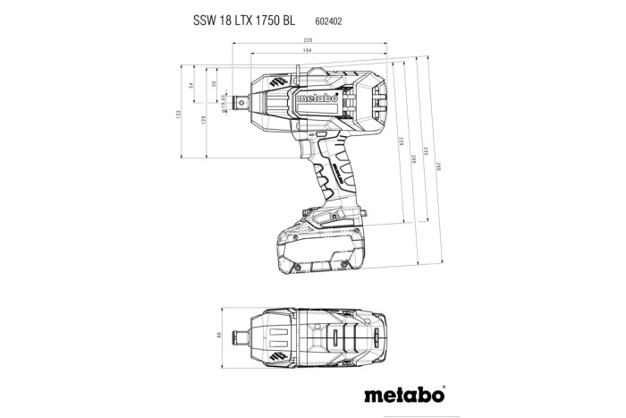 Акумуляторний ударний гайковерт Metabo SSW 18 LTX 1750 BL (602402840)