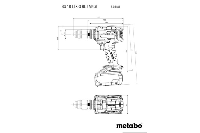 Аккумуляторная дрель-шуруповерт Metabo BS 18 LTX-3 BL I Metal (603181850)