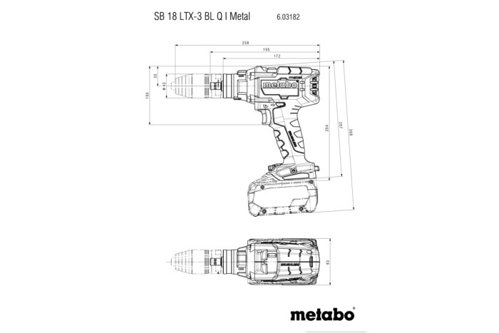 Аккумуляторная ударная дрель Metabo SB 18 LTX-3 BL QI Metal (603182840)