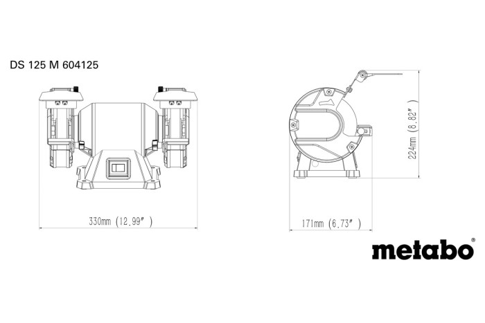 Заточувальний верстат Metabo DS 125 M (604125000)