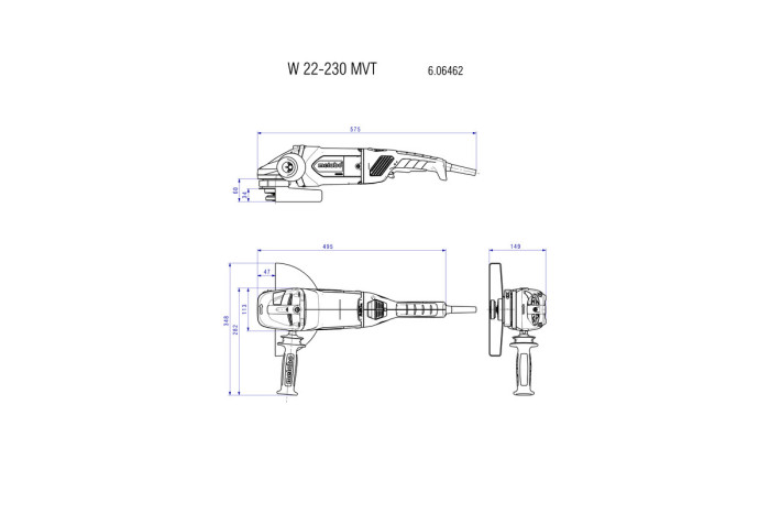 Угловая шлифмашина (болгарка) Metabo W 22-230 MВT (606462000)