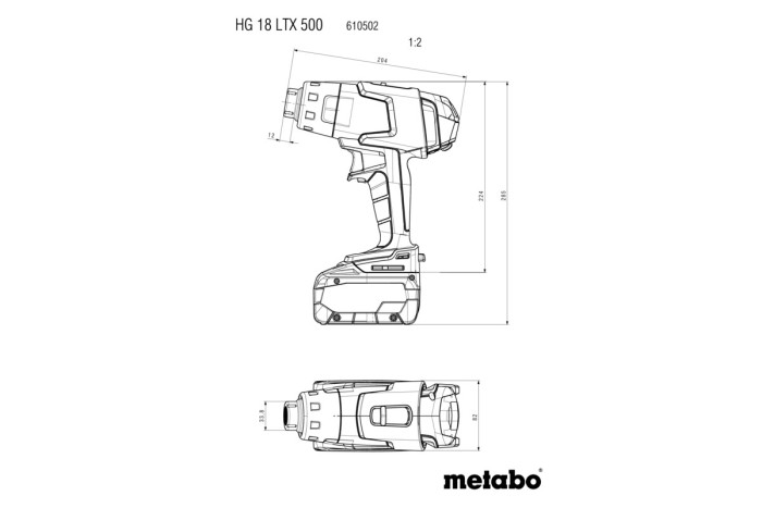 Акумуляторний фен технічний Metabo HG 18 LTX 500 (610502840)