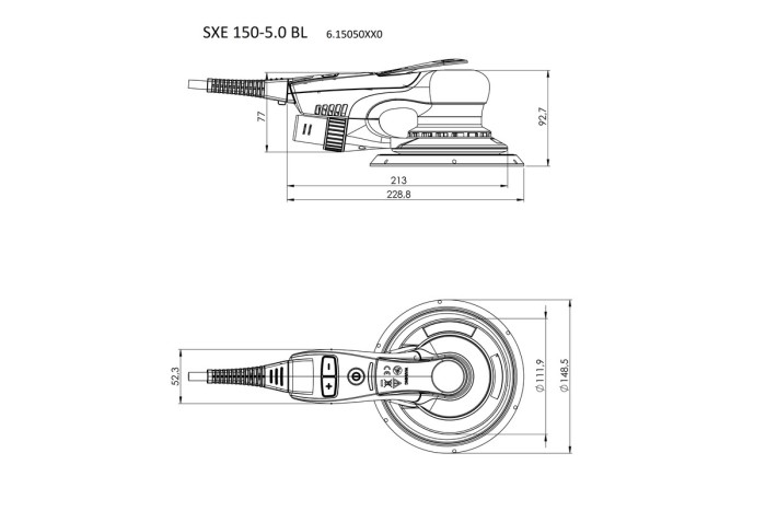 Эксцентриковая шлифмашина Metabo SXE 150-5.0 BL (615050000)