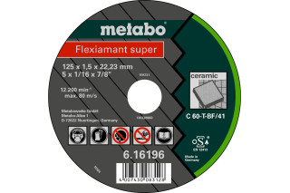 Отрезной диск Metabo Flexiamant super 115x1,0x22,2 Керамика, TF41 (616195000)