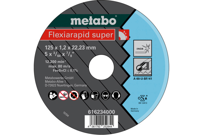 Flexiarapid Super Inox TF41 Metabo 125x1,2x22,2 мм (616234000)