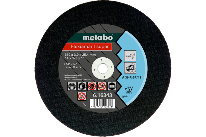 Відрізний диск Metabo Flexiamant Super 350x3,0x25,4 Inox, TF 41 (616343000)