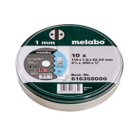 10 отрезных дисков Metabo 115x1,0x22,2 Inox, TF 41 (616358000)