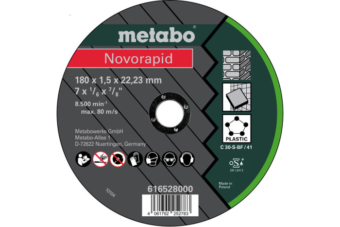 Novorapid Universal TF41 Metabo 180x1,6x22,2 мм (616528000)